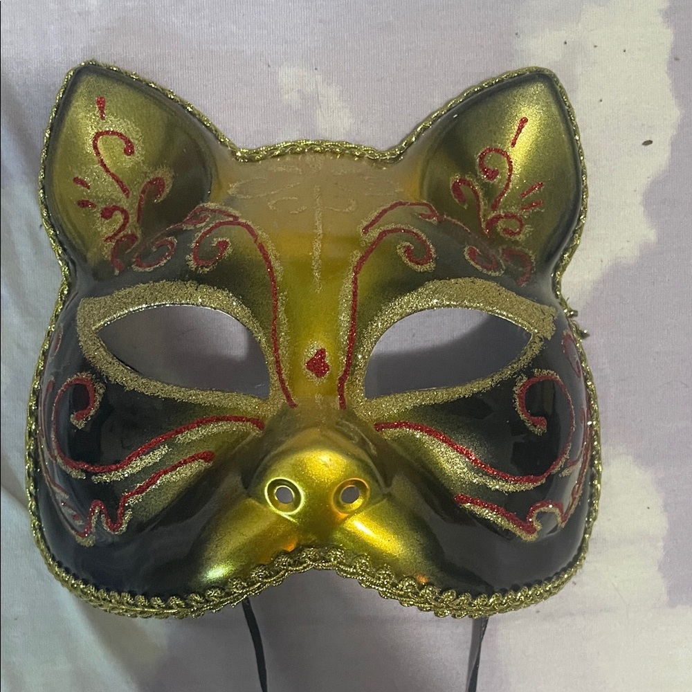 Gold and Black Cat Mask
